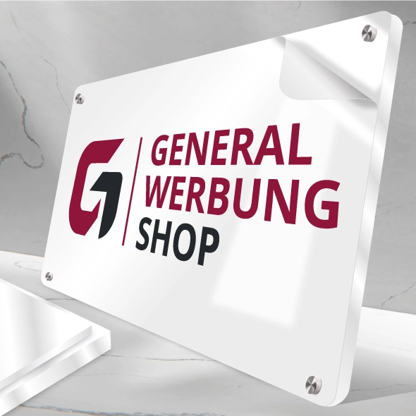 Acrylglas Plexiglas Opal Platte Schild mit Folie - General Werbung Shop
