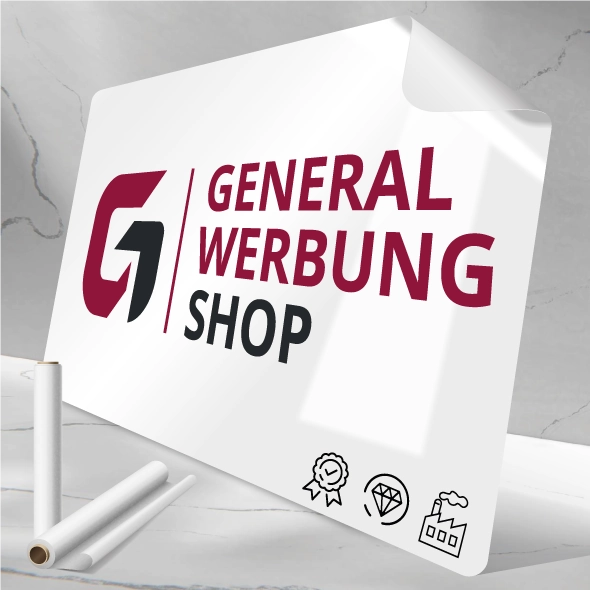 Digitaldruck auf Aufkleberfolie individuell - General Werbung Shop
