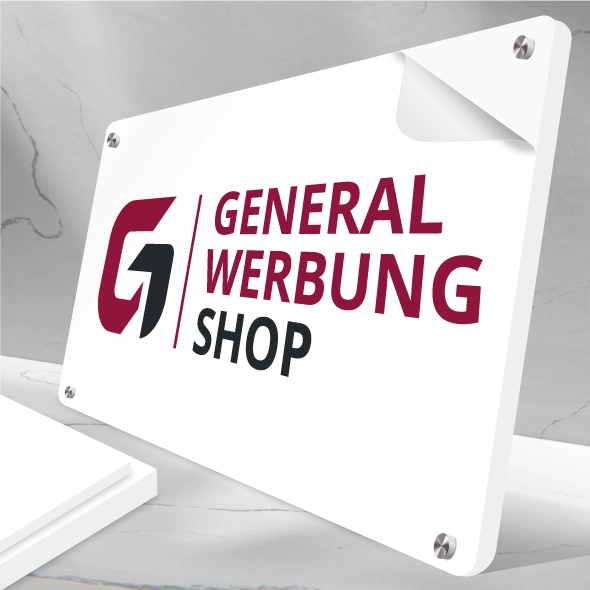 Hartschaum Forex Platte Schild mit Folierung - General Werbung Shop